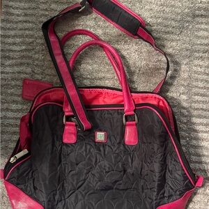 Elegant Black and Pink Women's Laptop Bag